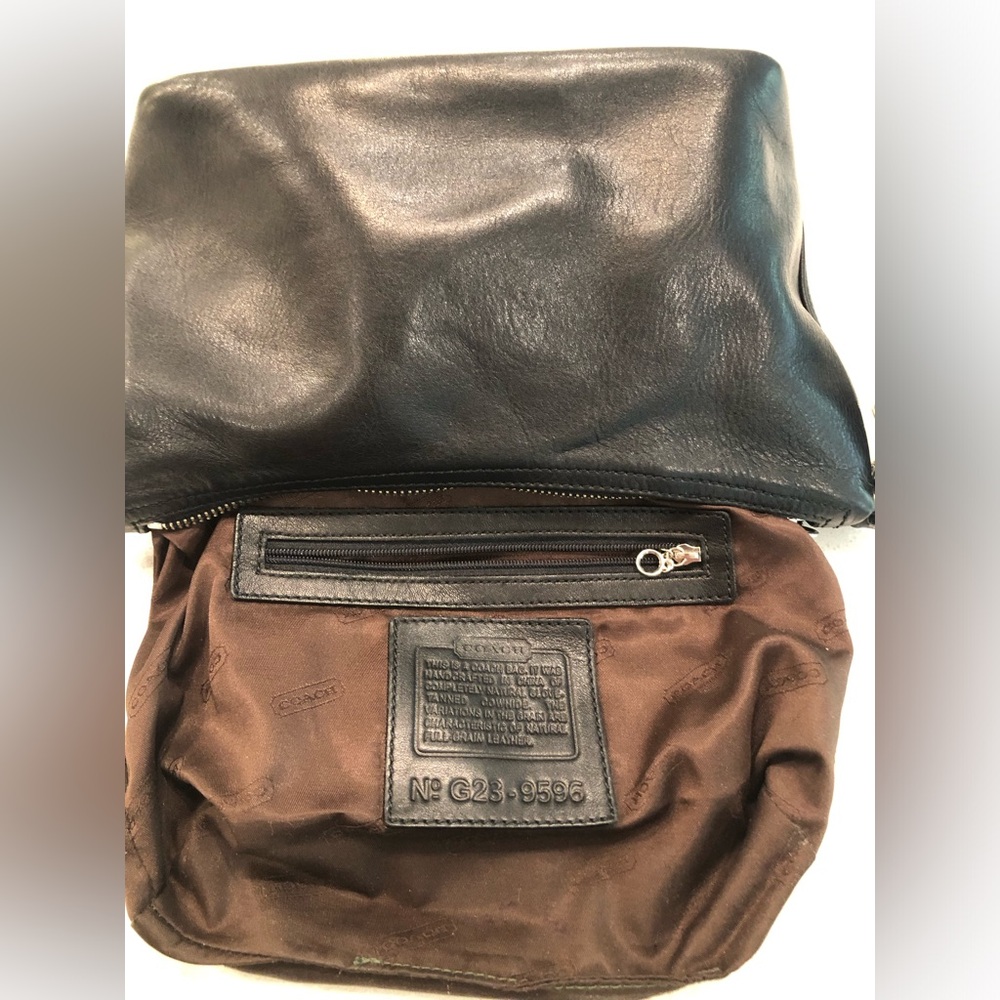 VINTAGE Coach Legacy Black Leather Demi Hobo Bag #9596 with Chrome Hardware - Picture 10 of 12